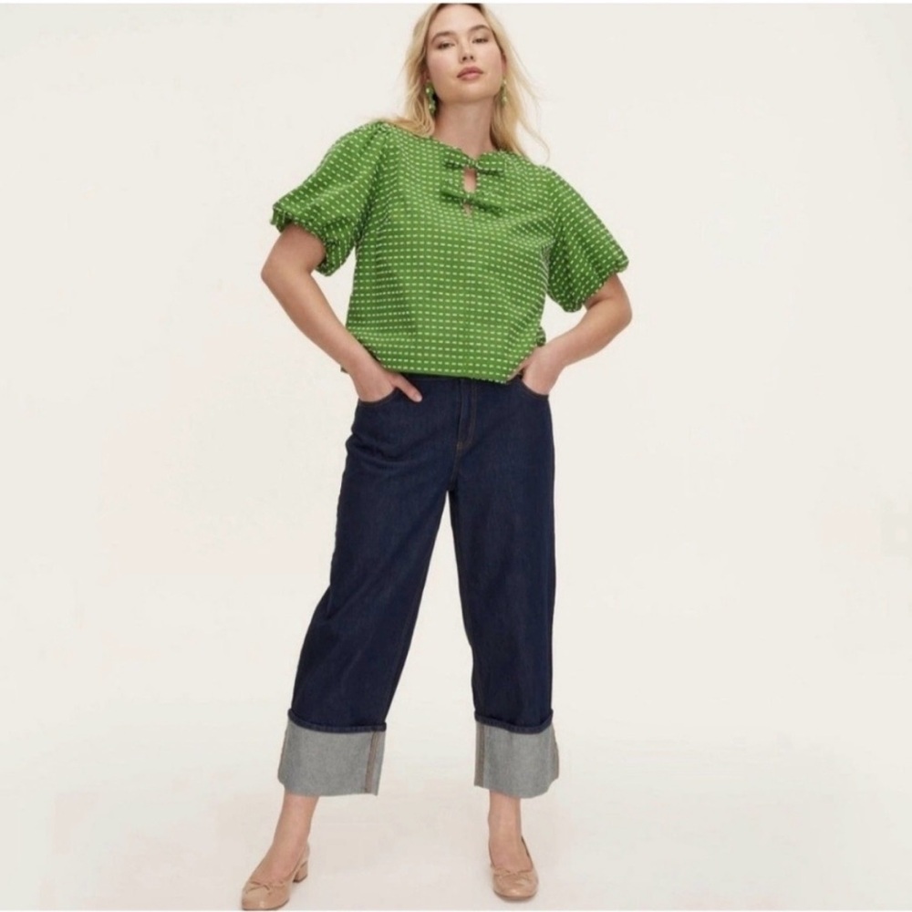 Kate Spade X Target High Rise Straight Leg Wide Cuff Jeans Size 16